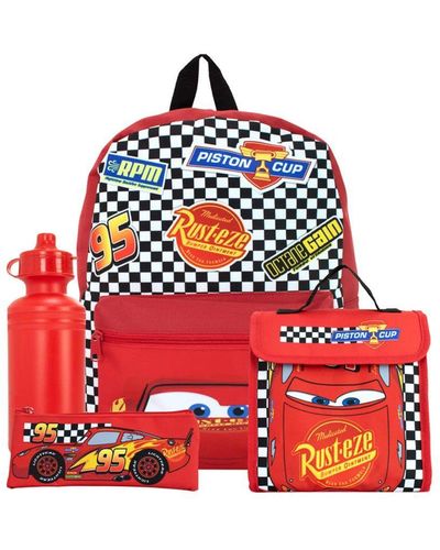 Disney Cars 4 Piece Backpack Set - Red