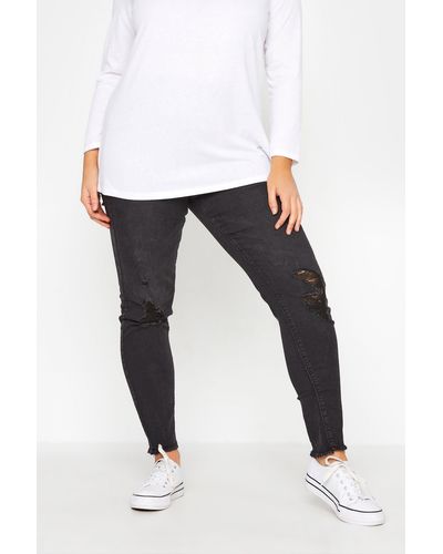 Yours Ripped Jeggings - White