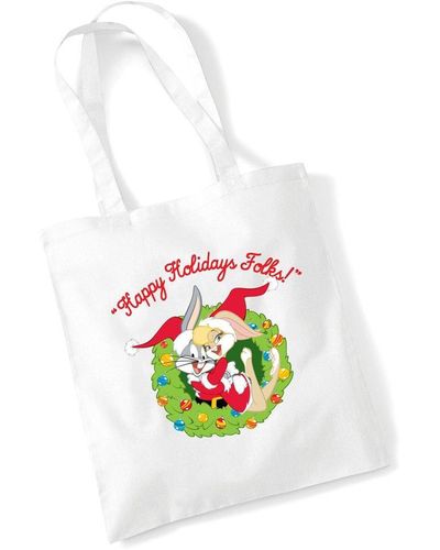 Looney Tunes Happy Holidays Folks Tote Bag - White