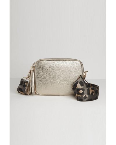 Betsy & Floss 'verona' Crossbody Tassel Bag With Leopard Strap - Natural