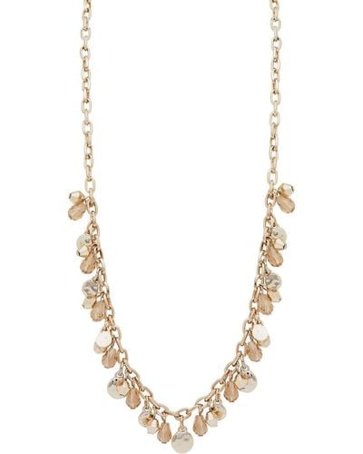 Mood Gold Plated Textured Coin And Bead Shaker Necklace - Metallic