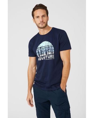 Mantaray Adventure Forest Lakes Printed Tee - Blue