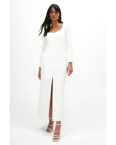 Coast Premium Long Sleeve Cut Out Back Dress - White