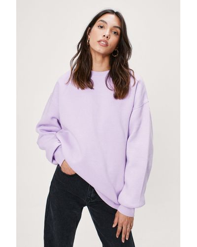 Nasty Gal Oversized Sweatshirt - Purple