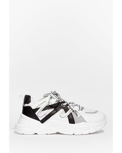 Nasty Gal In And Out Contrasting Chunky Trainers - White