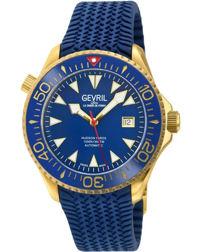 Gevril Hudson Yards 48805r Swiss Automatic Sellita Sw200 Watch - Blue