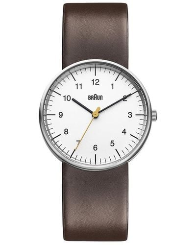 Braun Bn0021 Classic Stainless Steel Classic Analogue Watch - Bn0021whbrg - White