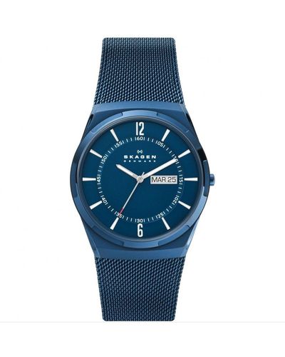 Skagen Melbye Stainless Steel Classic Analogue Quartz Watch - Skw6788 - Blue