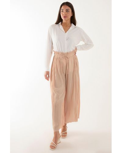 Blue Vanilla Pleated Trousers - Natural