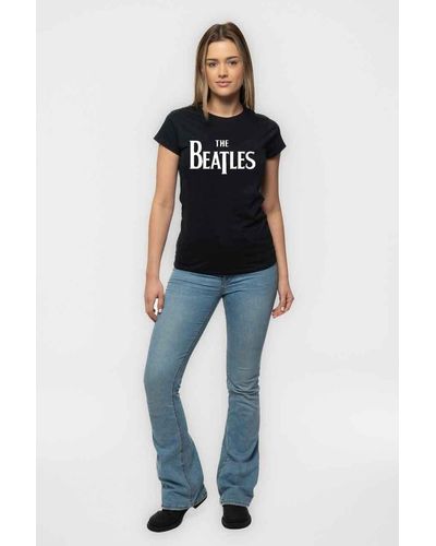 Beatles The Drop T Band Logo Skinny Fit T Shirt - Blue
