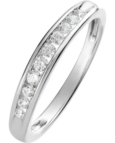 The Fine Collective 9ct White Gold 0.25ct Diamond Channel Set Eternity Ring