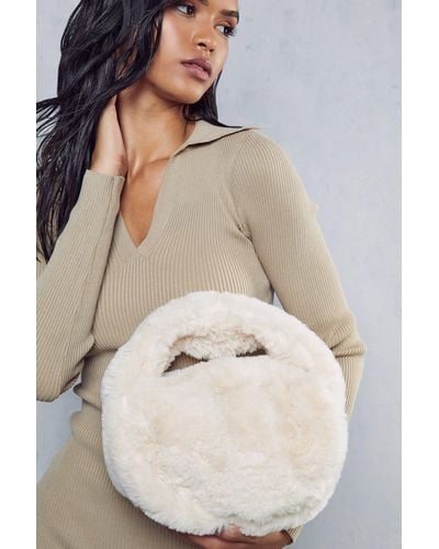 MissPap Faux Fur Grab Bag - Natural