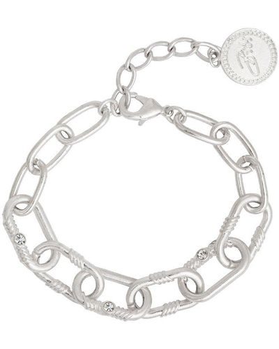Bibi Bijoux Silver 'courage' Chunky Chain Bracelet - White