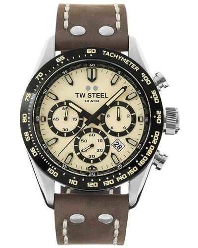 TW Steel Chrono Sport Stainless Steel Classic Analogue Quartz Watch - Chs2 - Natural