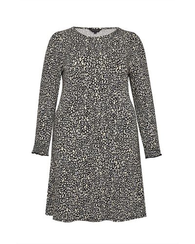 Dorothy Perkins Curve Black Leopard Print Dress - Grey