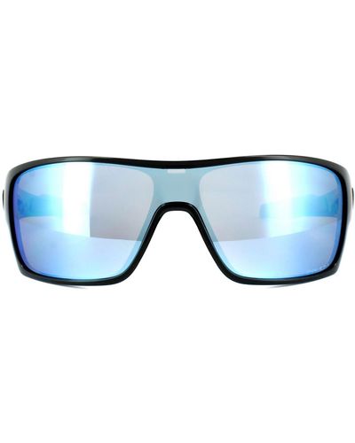 Oakley Shield Polished Black Prizm Salt Water Polarized Sunglasses - Blue