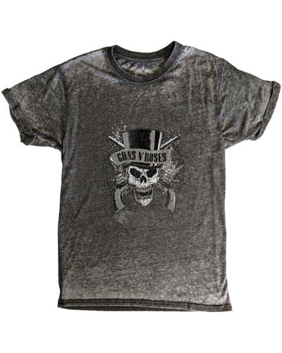 Guns N Roses Faded Skull Burnout T-shirt - Black