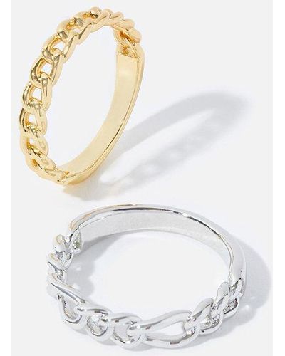 Accessorize Mix Plating Chain Rings - White