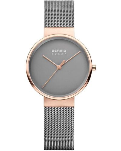 Bering Stainless Steel Classic Analogue Solar Watch - 14331-369 - Grey