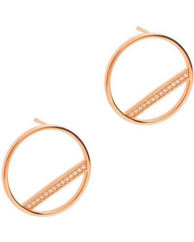 Pure Luxuries Gift Packaged 'equinox' 18ct Rose Gold Plated 925 Silver & Cubic Zirconia Earrings - Metallic