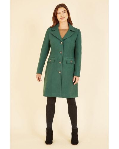 Yumi' Green Military Button Through Coat