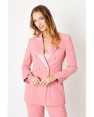 Coast Premium Hourglass Silhouette Double Breasted Blazer - Pink