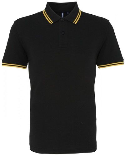 Asquith & Fox Classic Fit Tipped Polo Shirt - Black