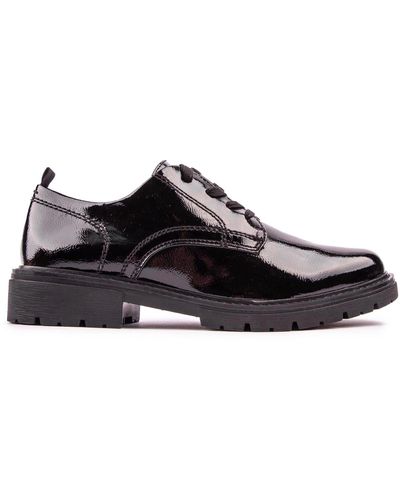 Jana Patent Derby Shoes - Black
