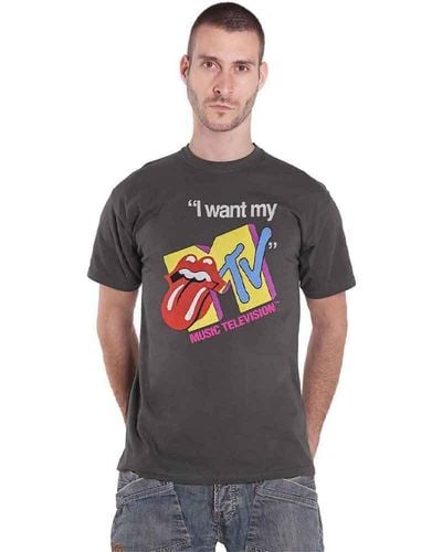 The Rolling Stones I Want My Mtv T Shirt - Grey