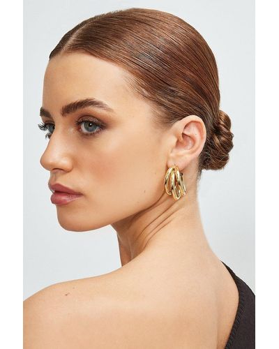Karen Millen Layered Hoop Earrings - Natural