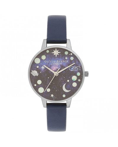 Olivia Burton Planet Stainless Steel Fashion Analogue Quartz Watch - Ob16gd82 - Blue