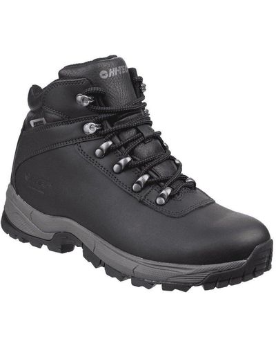 Hi-Tec Eurotrek Lite Leather Walking Boots - Black