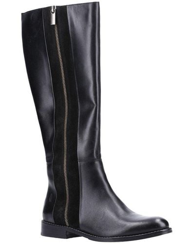 Hush Puppies 'faith' Leather Long Boots - Black