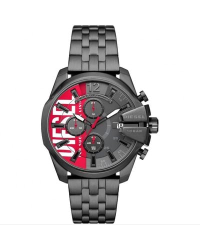 DIESEL Baby Chief Stainless Steel Fashion Analogue Quartz Watch - Dz4600 - Red