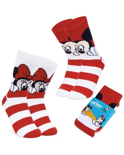 Disney Mickey Fluffy Socks - Red