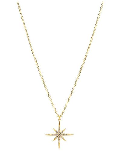 Pure Luxuries Gift Packaged 'marley' 18ct Yellow Gold Plated Silver Star Necklace - Metallic
