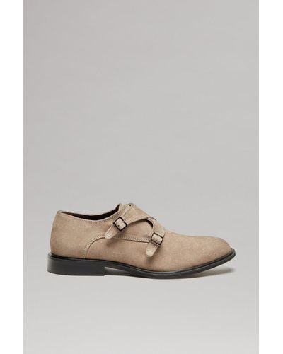 Burton Premium Suede Monk Shoes - Grey