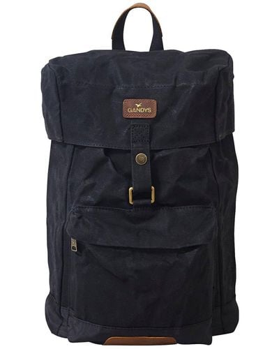 Gandys Black Konark Waxed Cotton Backpack - Blue
