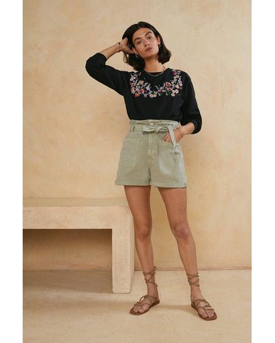 Oasis Floral Embroidered Sweatshirt - Natural