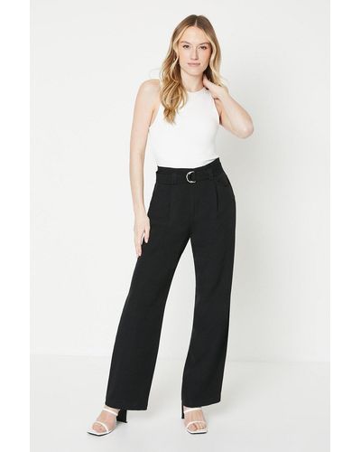 Dorothy Perkins Buckle Belted Tapered Trouser - White