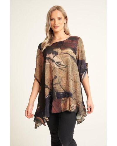 Saloos Simply Stunning Silk-feel Tunic With Necklace - Black