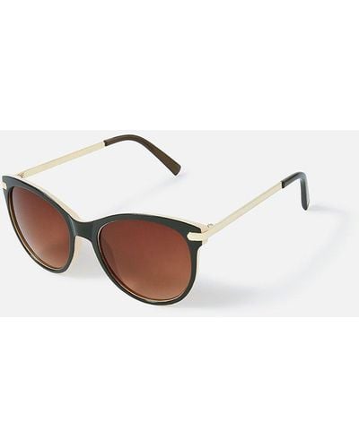 Accessorize 'rubee' Flat Top Sunglasses - Brown