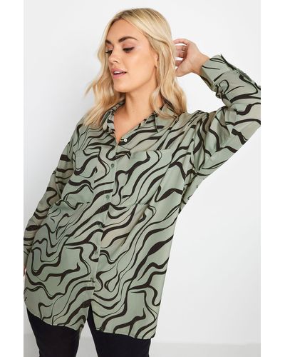 Yours Swirl Print Shirt - Green