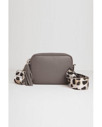 Betsy & Floss 'verona' Crossbody Tassel Bag With Leopard Strap - Brown