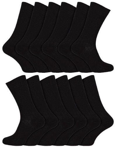 Sock Snob 12 Pair Multipack 100% Egyptian Cotton Socks - Black