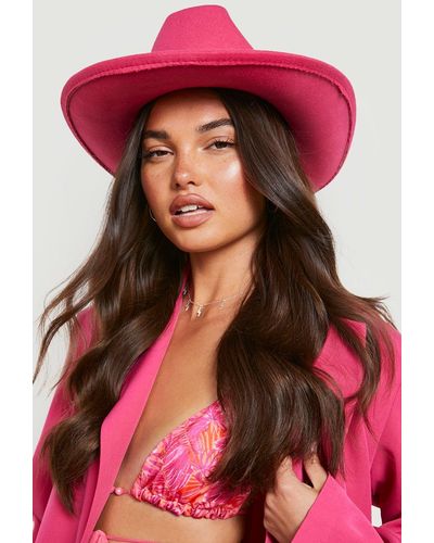Boohoo Pink Cowboy Hat - Red