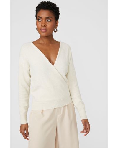 PRINCIPLES Wrap Knitted Top - White