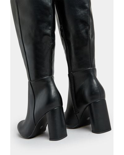 Yours Wide & Extra Wide Fit Heeled Knee High Boots - Black