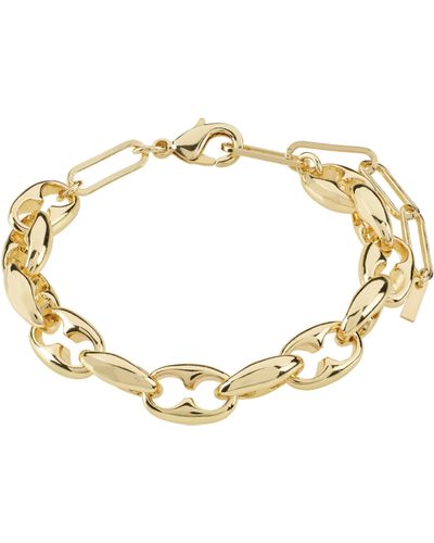 Pilgrim Pace Recycled Chunky Gold Plated Bracelet - Metallic