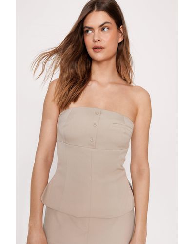 Nasty Gal Tailored Tube Top - Natural